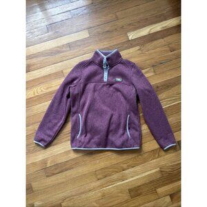 LL Bean Fleece Women’s Sienna Clay Better Sweater Pullover Snap Size S Pet